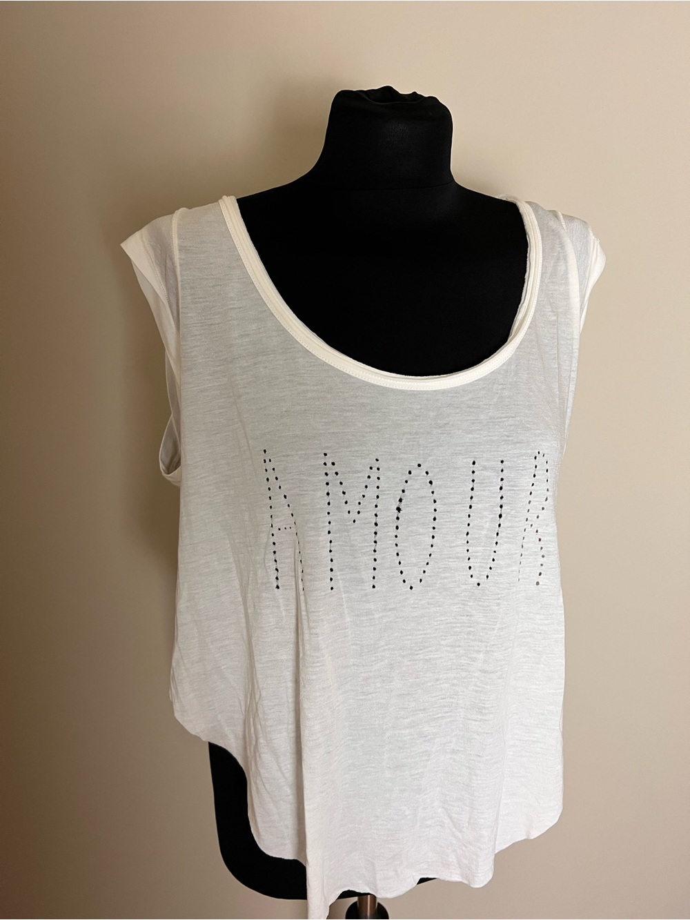 Free People White Cotton and Modal Amour Top Sz M NWT